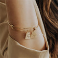 Personalized Heart Charm Bracelet Name Bangle