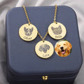 18K Gold Plated Personalized Dog Mom Gift, Customized Pet Engraved Portrait Dog Necklace, Custom Jewelry Gift, Pet Dog Name Necklace Jewelry