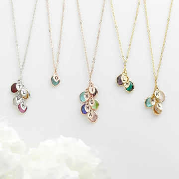 Birthstone Charm Necklace Personalized