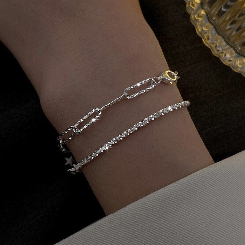 Personalized Luxury Gold Rhinestone Friendship Gift Bracelet Bangle Bracelet Cubic Zirconia Bracelet Adjustable Bracelet Customized Jewelry