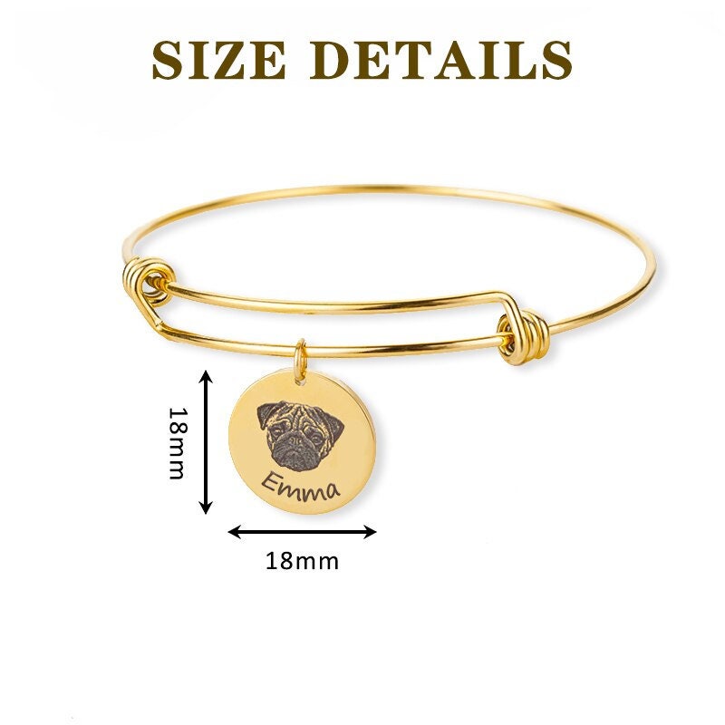 Custom Pet Portrait Dog Bracelet Personalized