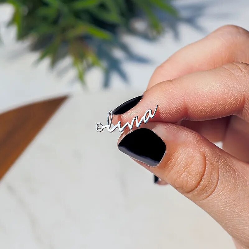 Name Earrings Custom Name Jewelry Minimalist Name Earrings Personalized Earrings Stud Earring