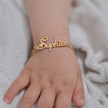 Personalized Baby Bracelet Custom Nameplate Handmade Unique Children Jewelry