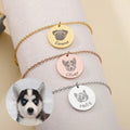 Personalized Custom Pet Portrait Bracelet Pet Memorial Charms