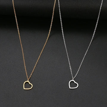 18K Gold Elegant Hollow Heart Necklace Jewelry Pendant 's Fashion Jewelry Friendship Necklace Chain Charm Best Friend Gift Jewelry Gift