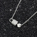 18K Gold Crystal Bijoux Femme Lock And Key Necklace Pendant Jewelry Woman Fashion Jewelry Charm Jewelry Gift Lock And Key Necklace Choker