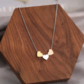 18K Gold 3 Sweetheart Heart Multicolor Necklace Pendant Jewelry Woman Fashion Necklace Charm Jewelry Gift Choker Small Heart Chain Necklace