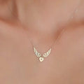 18K Gold Plated Personalized Initial Letter Angel Wings Necklace, A - Z Pendant Customized Necklace, Jewelry Custom Handmade Jewelry Gift