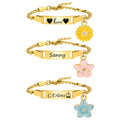 Personalized Baby Bracelet Custom Name Flower Charms Bracelet