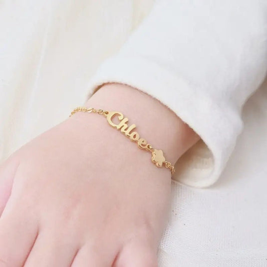 Personalized Baby Bracelet Custom Name Emoji Bracelet Engraved Baby Bangle