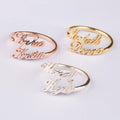 Personalized Custom Name Ring Adjustable Promise Ring Customized Couple