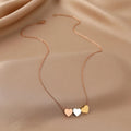 18K Gold 3 Sweetheart Heart Multicolor Necklace Pendant Jewelry Woman Fashion Necklace Charm Jewelry Gift Choker Small Heart Chain Necklace