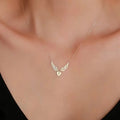 18K Gold Plated Personalized Initial Letter Angel Wings Necklace, A - Z Pendant Customized Necklace, Jewelry Custom Handmade Jewelry Gift