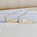 18K Gold Plated Personalized Two-Name Necklace, Customized Family Name Necklace, Handcrafted Jewelry, Custom Unique Jewelry, Gift For Her