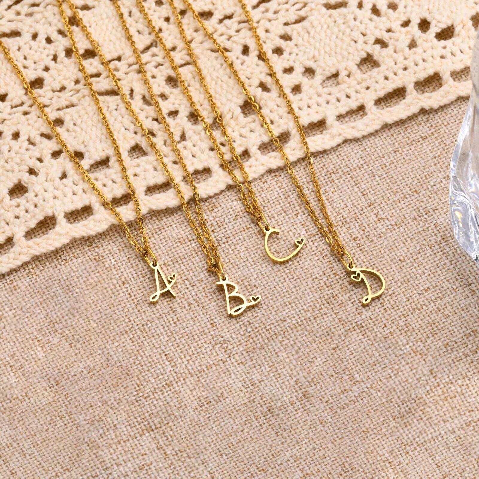 18K Gold Plated Personalized Letter Initial Necklace A-Z Letters Initial Pendant Customized Handmade Jewelry, Custom Pendant Gift for Her