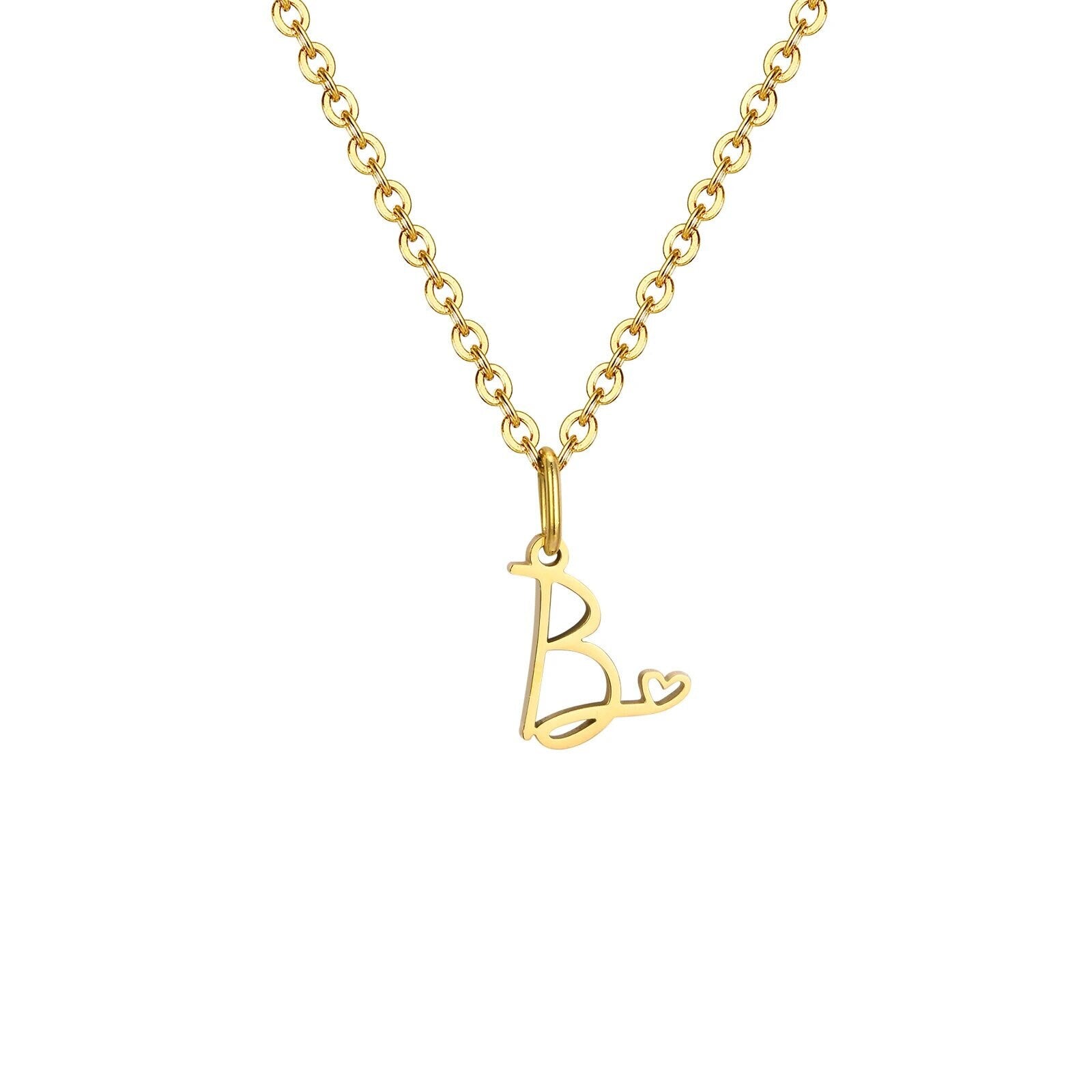 18K Gold Plated Personalized Letter Initial Necklace A-Z Letters Initial Pendant Customized Handmade Jewelry, Custom Pendant Gift for Her