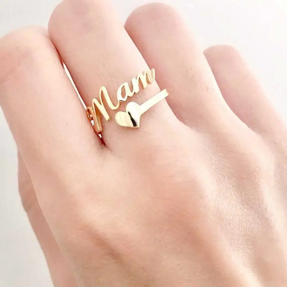 Personalized Custom Name Ring Adjustable Promise Ring Customized Couple