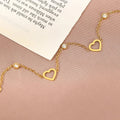 18K Gold Elegant Crystal Heart Charm Bracelet Sweet Hollow Heart Bracelet Chain Fashion Jewelry Best Friend Gift Heart Bangle Jewelry Gifts