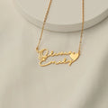 18K Gold Plated Personalized Two Name Necklace Customized Name Necklace Handcrafted Custom Jewelry, Nameplate Pendant Gifts For Mom, For Her