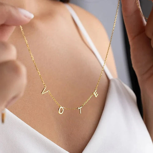 18K Gold Plated Personalized Initial Letter Necklace Custom Name Jewelry Tiny Initial Necklace Customized Jewelry Gift, Letter Charm Choker