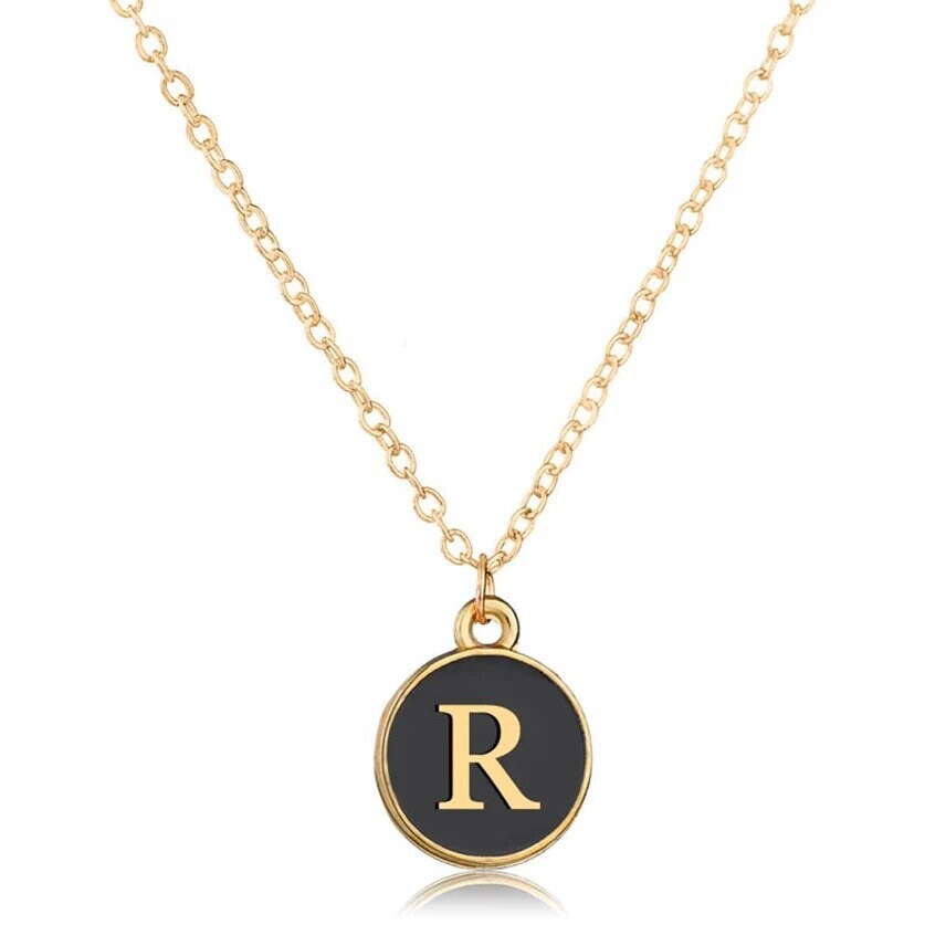 18K Gold Plated Personalized Initial Charm Letter Necklace Customized A-Z Custom Pendant Necklace Jewelry Dainty Minimalist Handmade Gift