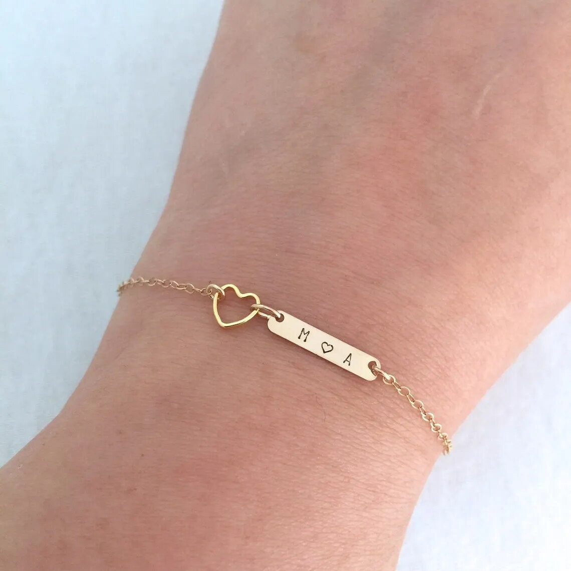 18K Gold Plated Personalized Name Bracelet, Customized Name Bracelet Handcrafted Custom Jewelry, Nameplate Jewelry Gift For Mom, For Her