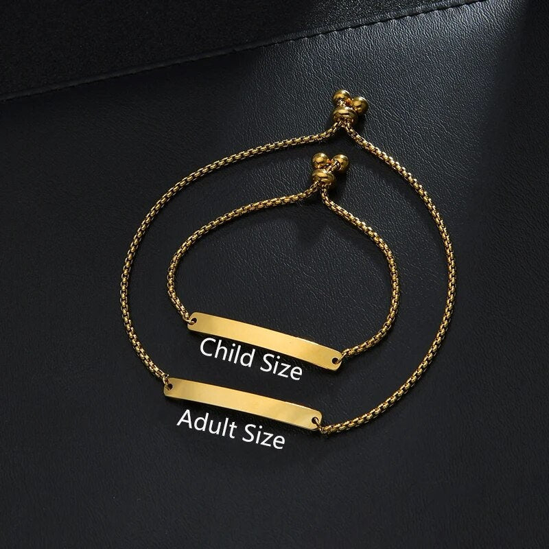 18K Gold Plated Personalized Baby Bracelet Customized Name Jewelry Nameplate Engraved Baby Bangle Custom Children's Jewelry For Baby Gift