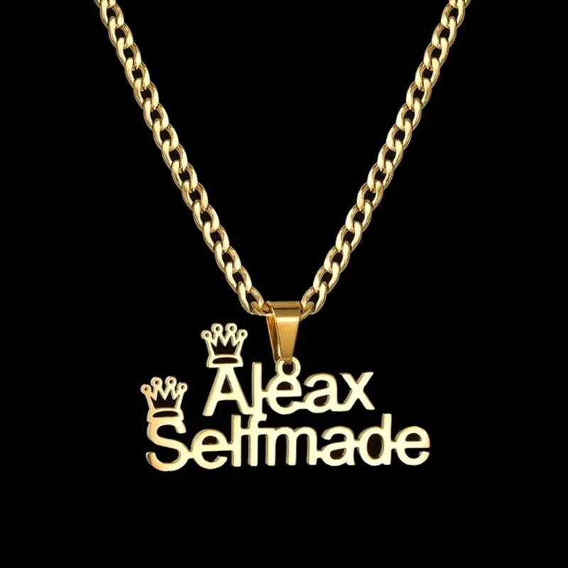 18K Gold Plated Personalized Name Necklace, Customized Name Necklace Handcrafted Custom Jewelry, Nameplate Pendant Gifts For Mom, For Her