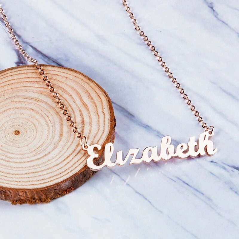 18K Gold Plated Personalized Name Necklace, Customized Name Necklace Handcrafted Custom Jewelry, Nameplate Pendant Gifts For Mom, For Her