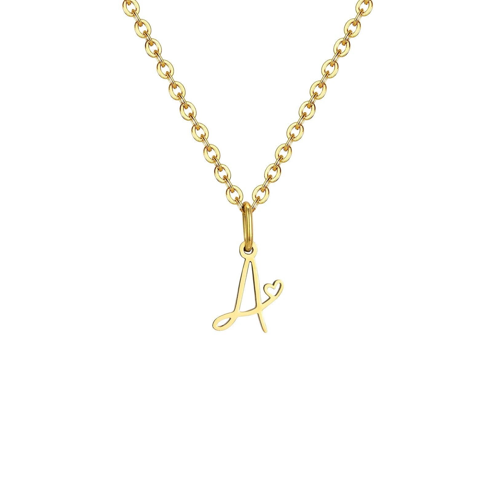 18K Gold Plated Personalized Letter Initial Necklace A-Z Letters Initial Pendant Customized Handmade Jewelry, Custom Pendant Gift for Her