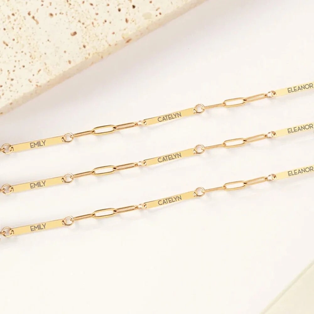 Multiple Engraved Personalized Custom Name Necklace