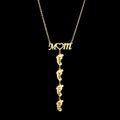 18K Gold Plated Personalized Mum Family Infinity Name Necklace Custom Engraved Footprint Zircon Baby Feet Pendant Handcrafted Jewelry Gift