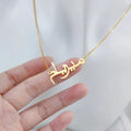 18K Gold Plated Personalized Arabic Calligraphy Name Necklace, Customized Name Jewelry Handcrafted Custom Jewelry, Nameplate Necklace Gift