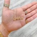 18K Gold Plated Personalized Arabic Calligraphy Crystal Arabic Word 