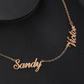 18K Gold Plated Personalized 1-6 Name Necklace, Customized Name Necklace Handcrafted Custom Jewelry Nameplate Pendant Gifts For Mom, For Her