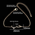 18K Gold Plated Personalized Arabic Calligraphy Crystal Arabic Word 