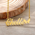 18K Gold Plated Personalized Name Butterfly Necklace, Customized Name Necklace Handcrafted Jewelry Custom Nameplate Pendant, Gift For Her