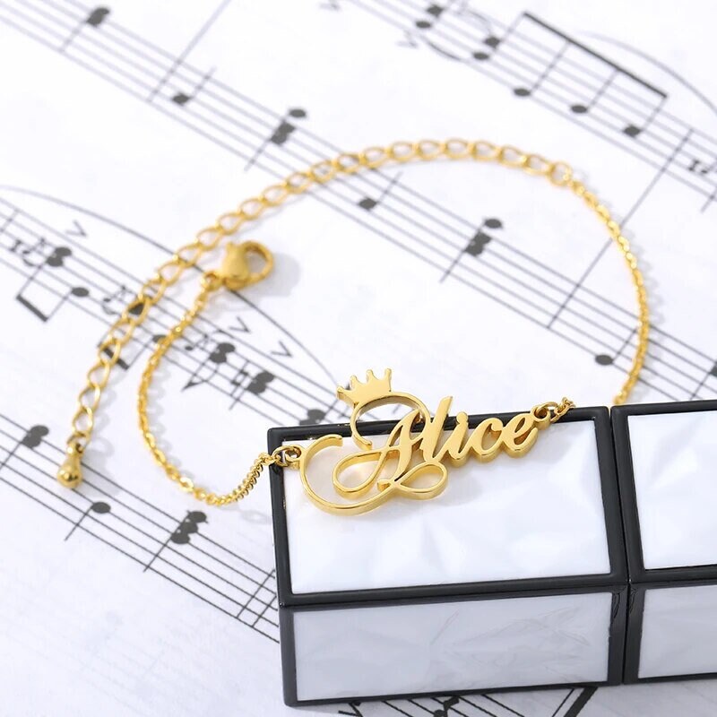 18K Gold Plated Personalized Baby Bracelet Customized Name Jewelry Nameplate Engraved Baby Bangle Custom Children's Jewelry For Baby Gift