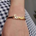 18K Gold Plated Personalized Baby Bracelet, Customized Name Jewelry, Nameplate Engraved Baby Bangle, Custom Children's Jewelry For Baby Gift