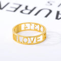 18K Gold Plated Personalized Ring Name Engrave Minimalist Customizable Finger Ring Customized Nameplate Band Handcrafted Custom Jewelry Gift