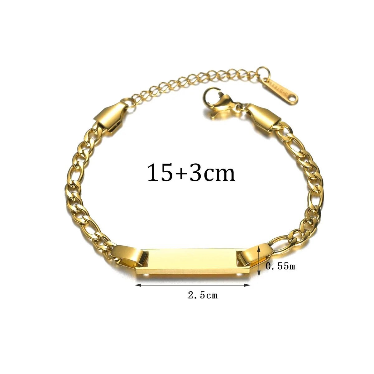 18K Gold Plated Personalized Baby Bracelet, Customized Name Jewelry, Nameplate Engraved Baby Bangle Custom Children's Jewelry For Baby Gift