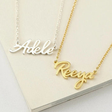 18K Gold Plated Personalized Name Necklace, Customized Name Necklace Handcrafted Custom Jewelry, Nameplate Pendant Gifts For Mom, For Her