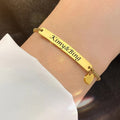 18K Gold Plated Personalized Baby Bracelet, Customized Name Jewelry, Nameplate Engraved Baby Bangle Custom Children's Jewelry For Baby Gift