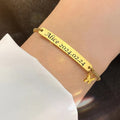 18K Gold Plated Personalized Baby Bracelet, Customized Name Jewelry, Nameplate Engraved Baby Bangle Custom Children's Jewelry For Baby Gift