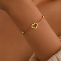 18K Gold Elegant Crystal Heart Charm Bracelet Sweet Hollow Heart Bracelet Chain Fashion Jewelry Best Friend Gift Heart Bangle Jewelry Gifts