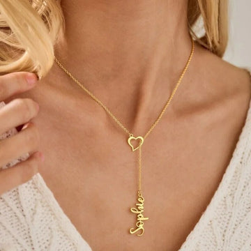 18K Gold Plated Personalized Name Heart Necklace, Customized Jewelry Pendant Necklace, Custom Jewelry Choker Nameplate Necklace Gift for Her