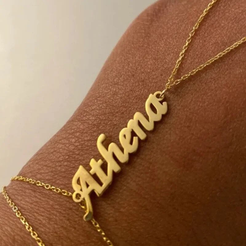 Custom Name Dainty Hand Chain Bracelet Link Ring Bracelet, Slave Bracelet Finger Chain