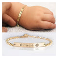 18K Gold Plated Personalized Baby Bracelet, Customized Name Jewelry, Nameplate Engraved Baby Bangle Custom Children's Jewelry For Baby Gift