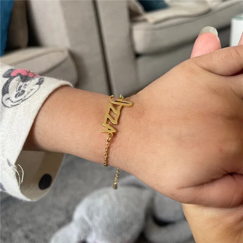 18K Gold Plated Personalized Baby Bracelet, Customized Name Jewelry, Nameplate Engraved Baby Bangle Custom Children's Jewelry For Baby Gift