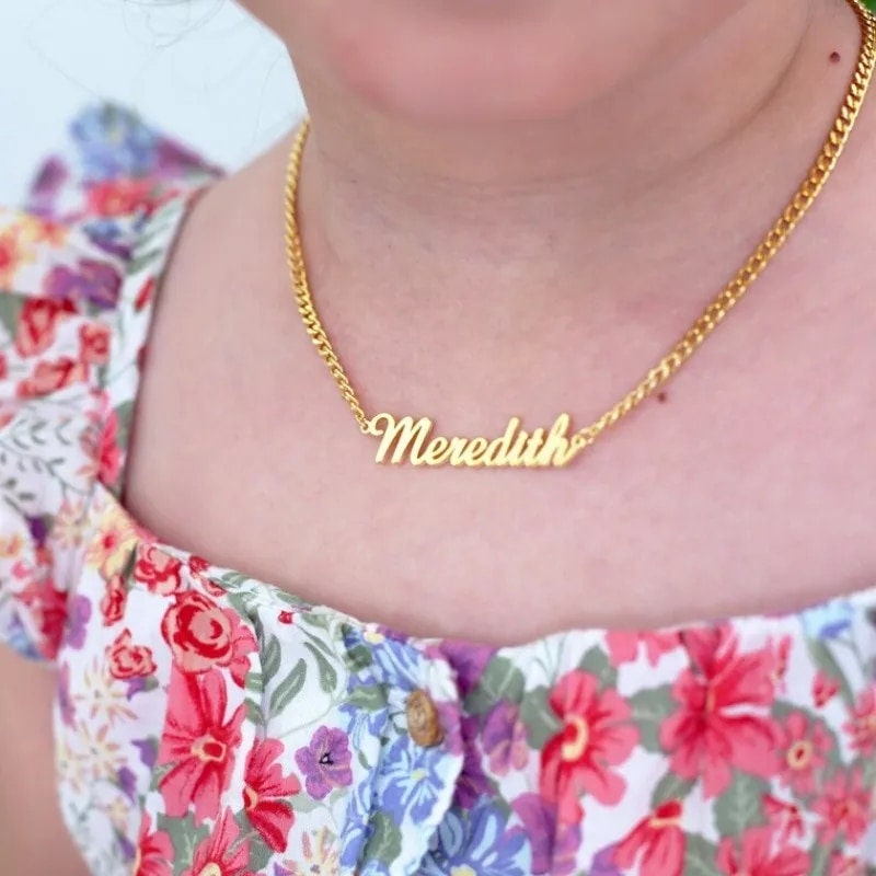 18K Gold Plated Children Personalized Name Necklace Customized Kids Name Necklace Custom Handcrafted Jewelry Gift For Kids, Children Jewelry